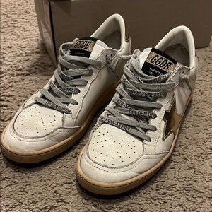 Golden Goose Women’s Ball Star Sneakers with Gold Star Accents
